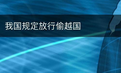 我国规定放行偷越国