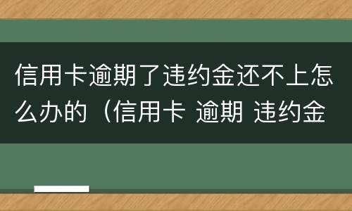 信用卡逾期了违约金还不上怎么办的（信用卡 逾期 违约金）