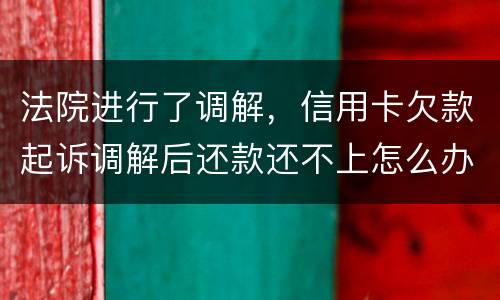 法院进行了调解，信用卡欠款起诉调解后还款还不上怎么办