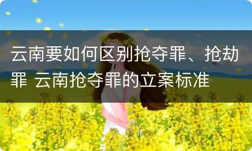 云南要如何区别抢夺罪、抢劫罪 云南抢夺罪的立案标准