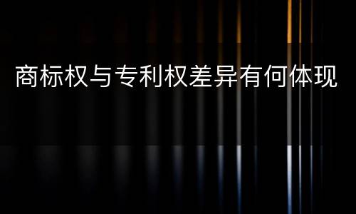 商标权与专利权差异有何体现