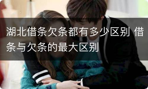 湖北借条欠条都有多少区别 借条与欠条的最大区别
