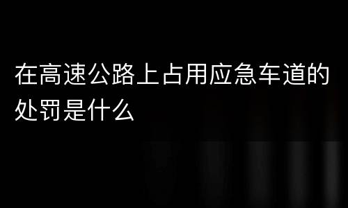 在高速公路上占用应急车道的处罚是什么