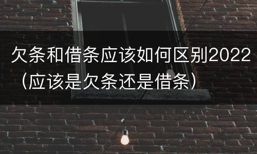 欠条和借条应该如何区别2022（应该是欠条还是借条）