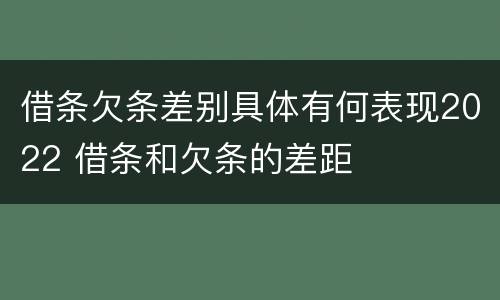 借条欠条差别具体有何表现2022 借条和欠条的差距