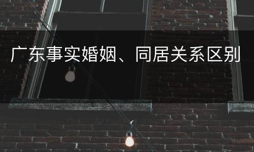 广东事实婚姻、同居关系区别