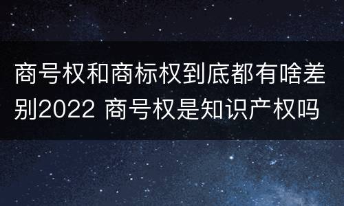 商号权和商标权到底都有啥差别2022 商号权是知识产权吗