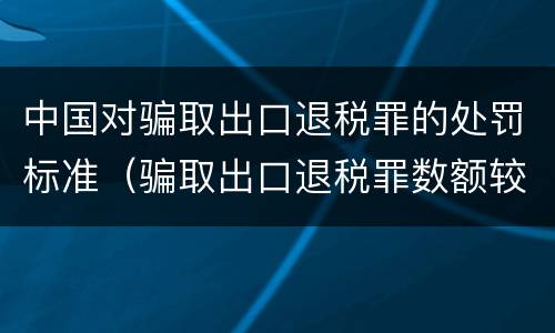 中国对骗取出口退税罪的处罚标准（骗取出口退税罪数额较大是多少）