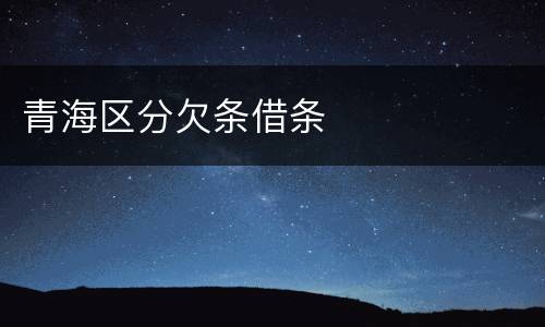 青海区分欠条借条