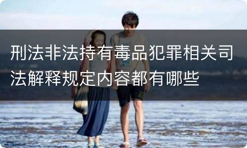 刑法非法持有毒品犯罪相关司法解释规定内容都有哪些