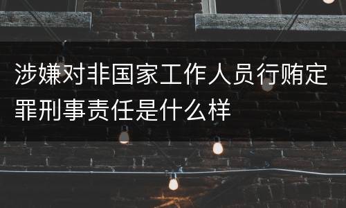 涉嫌对非国家工作人员行贿定罪刑事责任是什么样