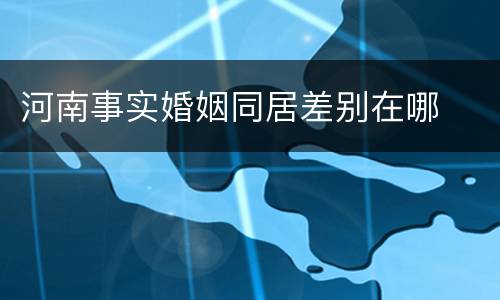 河南事实婚姻同居差别在哪