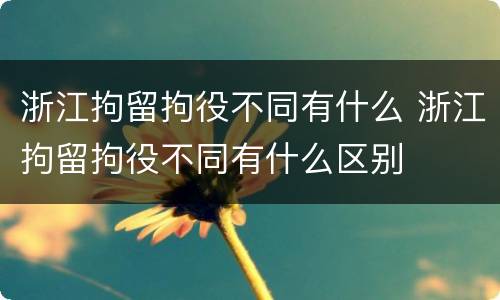 浙江拘留拘役不同有什么 浙江拘留拘役不同有什么区别