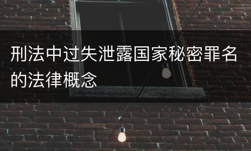 刑法中过失泄露国家秘密罪名的法律概念