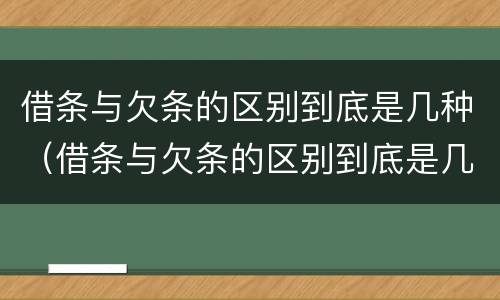 借条与欠条的区别到底是几种（借条与欠条的区别到底是几种方式）