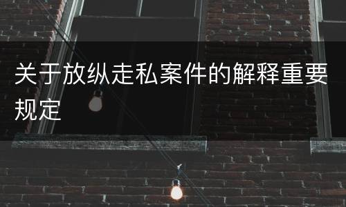 关于放纵走私案件的解释重要规定