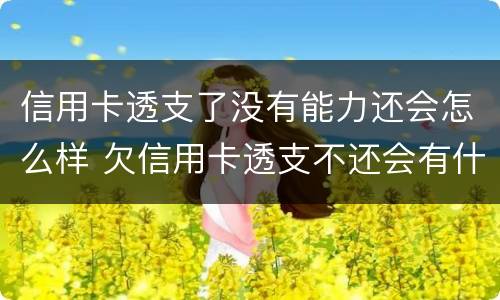 信用卡透支了没有能力还会怎么样 欠信用卡透支不还会有什么问题