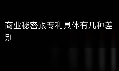 商业秘密跟专利具体有几种差别