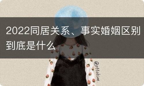 2022同居关系、事实婚姻区别到底是什么