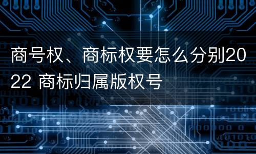 商号权、商标权要怎么分别2022 商标归属版权号