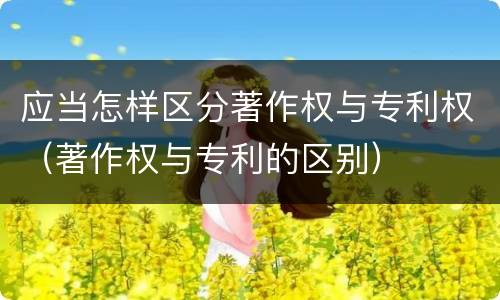 应当怎样区分著作权与专利权（著作权与专利的区别）