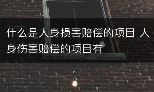 什么是人身损害赔偿的项目 人身伤害赔偿的项目有