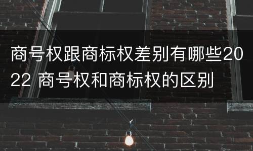 商号权跟商标权差别有哪些2022 商号权和商标权的区别