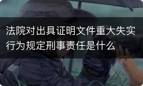 法院对出具证明文件重大失实行为规定刑事责任是什么