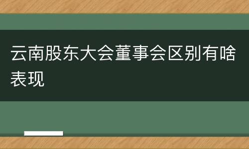 云南股东大会董事会区别有啥表现
