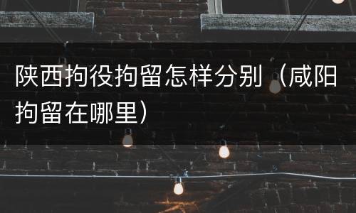 陕西拘役拘留怎样分别（咸阳拘留在哪里）