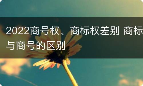 2022商号权、商标权差别 商标与商号的区别
