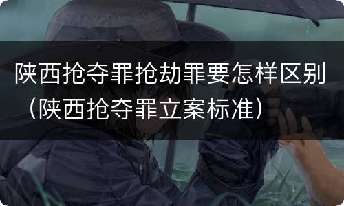 陕西抢夺罪抢劫罪要怎样区别（陕西抢夺罪立案标准）