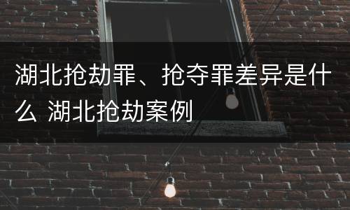 湖北抢劫罪、抢夺罪差异是什么 湖北抢劫案例