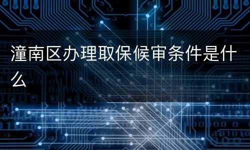 潼南区办理取保候审条件是什么