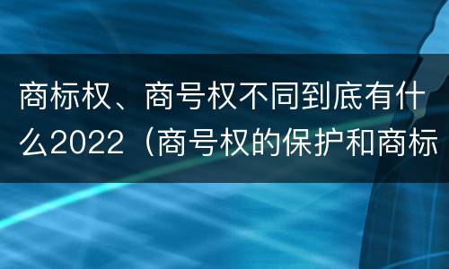 商标权、商号权不同到底有什么2022（商号权的保护和商标权的保护一样是全国性范围的）