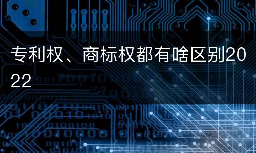 专利权、商标权都有啥区别2022