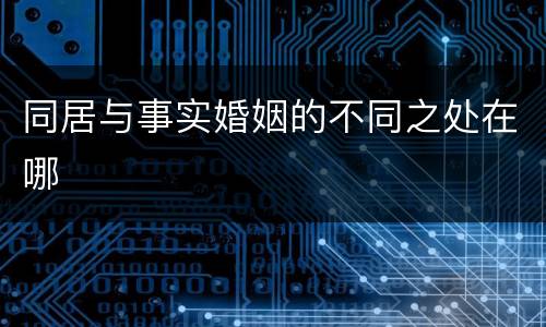 同居与事实婚姻的不同之处在哪