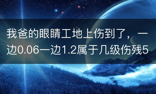 我爸的眼睛工地上伤到了，一边0.06一边1.2属于几级伤残53岁了能陪多少钱谢谢