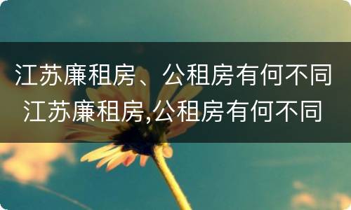 江苏廉租房、公租房有何不同 江苏廉租房,公租房有何不同之处