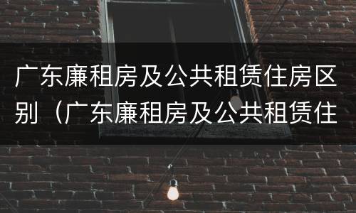 广东廉租房及公共租赁住房区别（广东廉租房及公共租赁住房区别在哪）