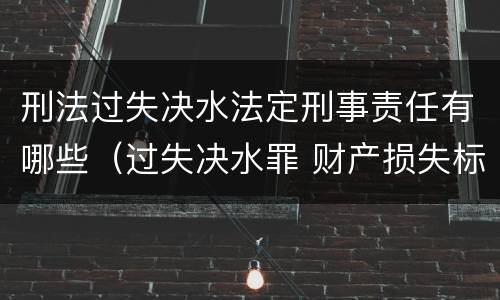 刑法过失决水法定刑事责任有哪些（过失决水罪 财产损失标准）