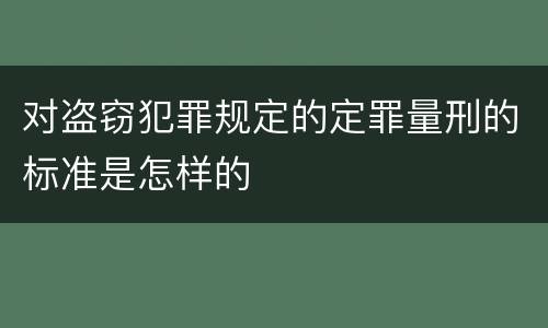 对盗窃犯罪规定的定罪量刑的标准是怎样的