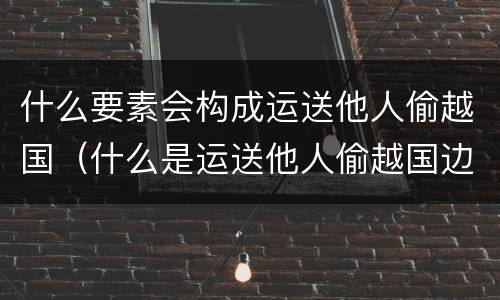 什么要素会构成运送他人偷越国（什么是运送他人偷越国边境罪）