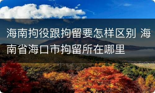 海南拘役跟拘留要怎样区别 海南省海口市拘留所在哪里