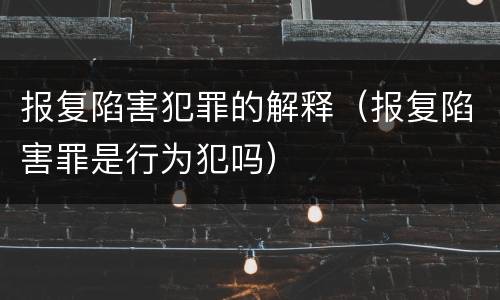报复陷害犯罪的解释（报复陷害罪是行为犯吗）