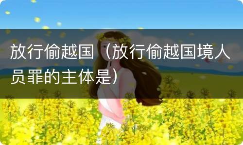 放行偷越国（放行偷越国境人员罪的主体是）