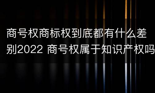 商号权商标权到底都有什么差别2022 商号权属于知识产权吗