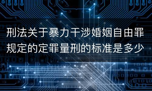 刑法关于暴力干涉婚姻自由罪规定的定罪量刑的标准是多少