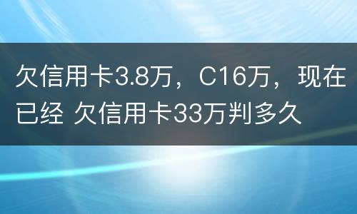 欠信用卡3.8万，C16万，现在已经 欠信用卡33万判多久