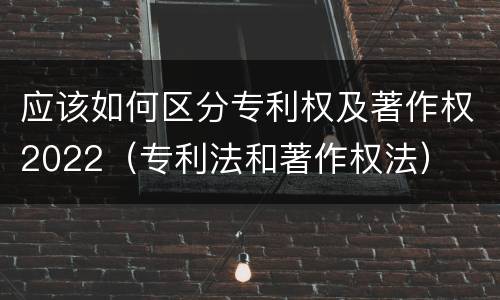 应该如何区分专利权及著作权2022（专利法和著作权法）